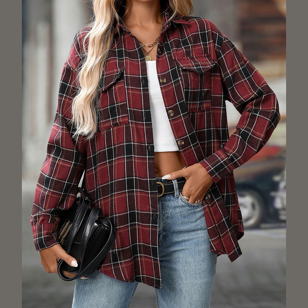Casual Women Shirt Comfortable Fit Lapel Design Polyester Fabric Retro Look - Picture 48 of 176