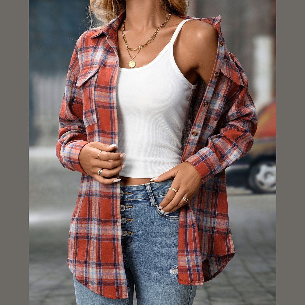 Casual Women Shirt Comfortable Fit Lapel Design Polyester Fabric Retro Look - Picture 105 of 176