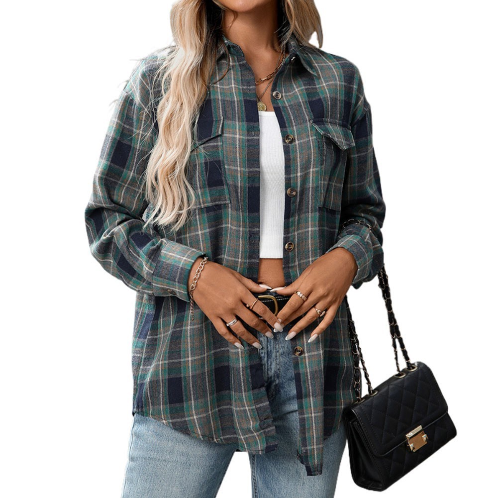 Casual Women Shirt Classic Outerwear Lapel Design Polyester Fabric Retro Look - Picture 13 of 62