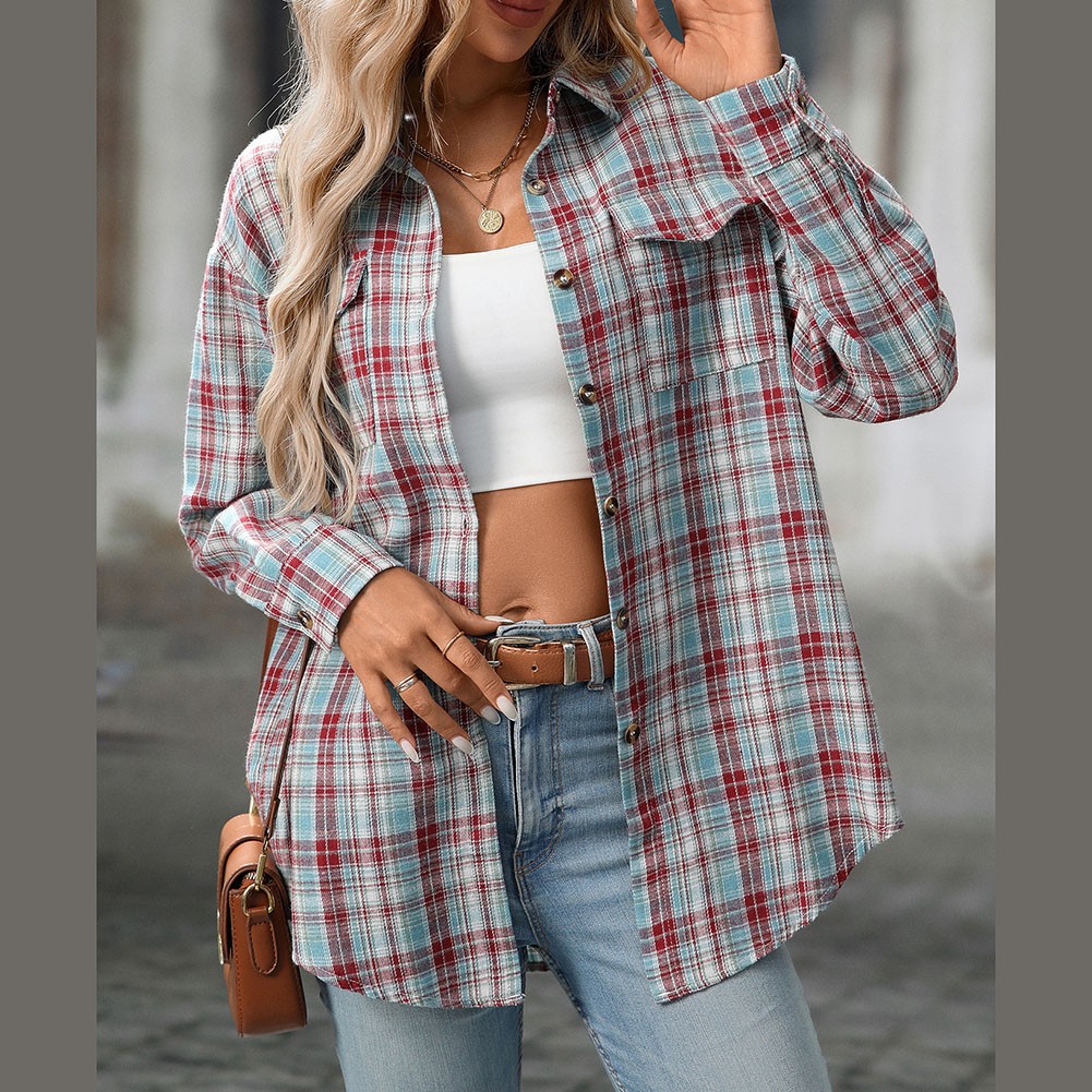 Casual Women Shirt Comfortable Fit Lapel Design Polyester Fabric Retro Look - Picture 54 of 176