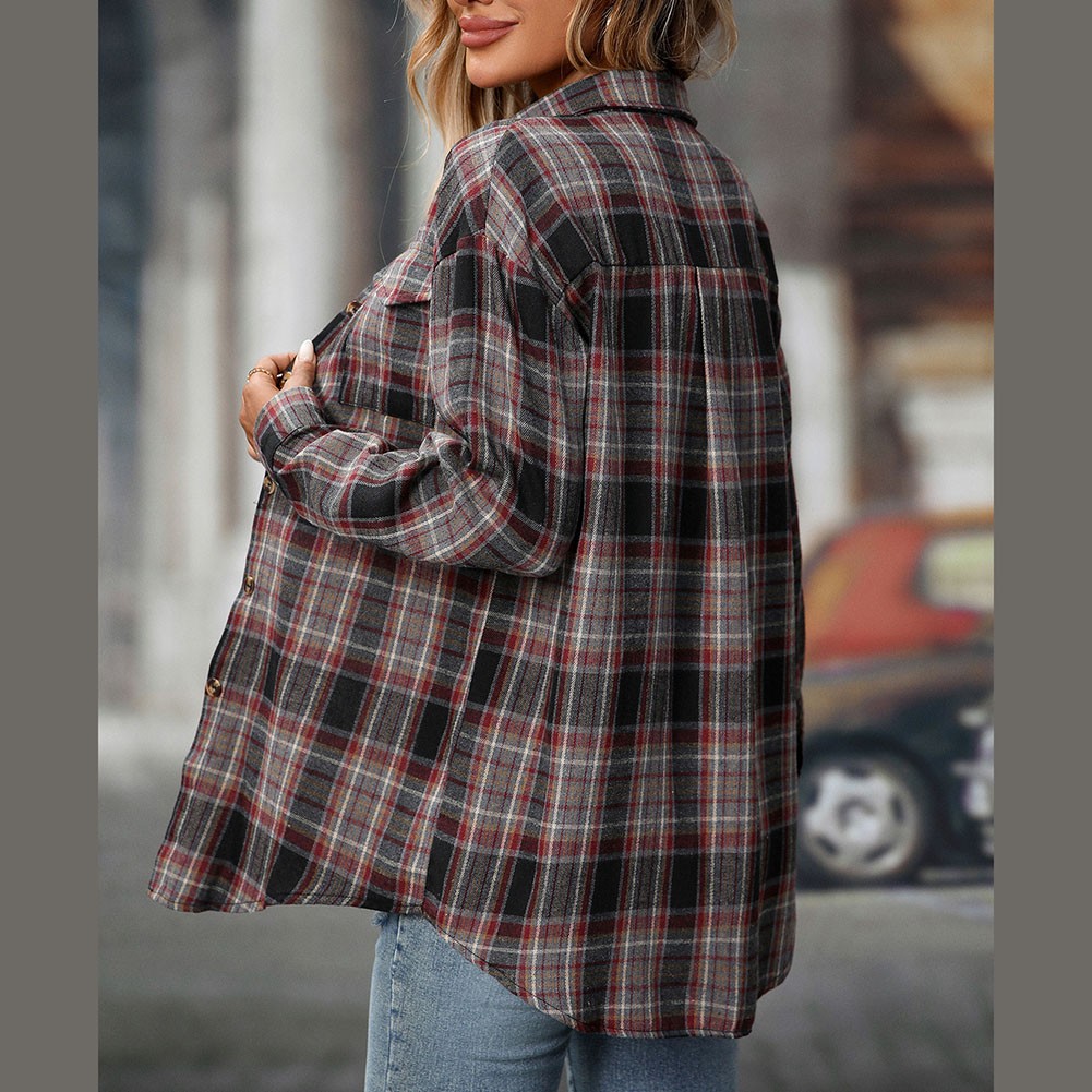 Casual Women Shirt Comfortable Fit Lapel Design Polyester Fabric Retro Look - Picture 149 of 176