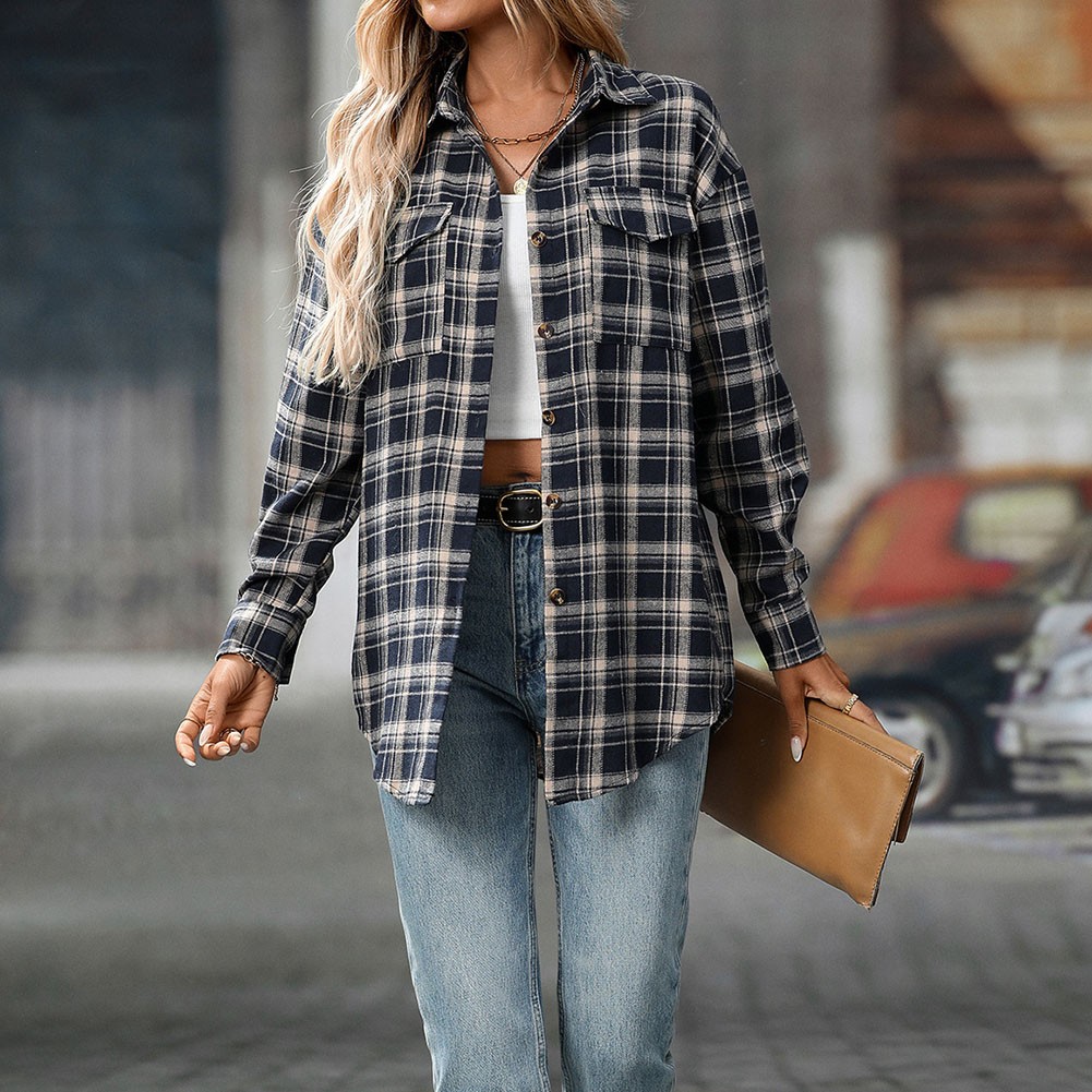 Casual Women Shirt Comfortable Fit Lapel Design Polyester Fabric Retro Look - Picture 90 of 176