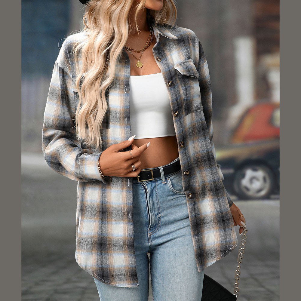 Casual Women Shirt Comfortable Fit Lapel Design Polyester Fabric Retro Look - Picture 137 of 176