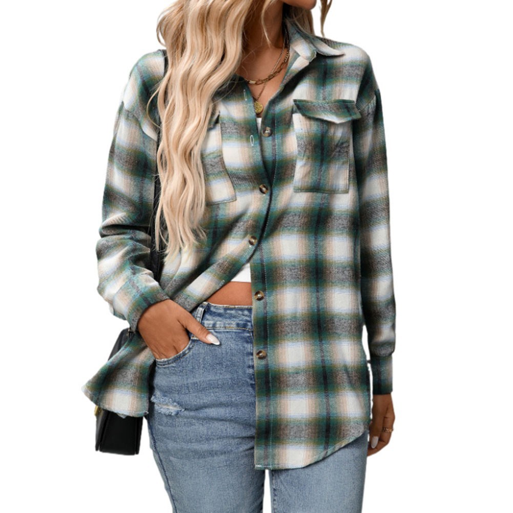 Casual Women Shirt Comfortable Fit Lapel Design Polyester Fabric Retro Look - Picture 107 of 176
