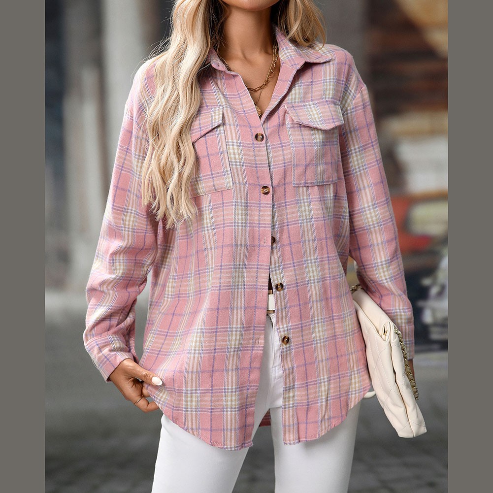 Casual Women Shirt Comfortable Fit Lapel Design Polyester Fabric Retro Look - Picture 81 of 176