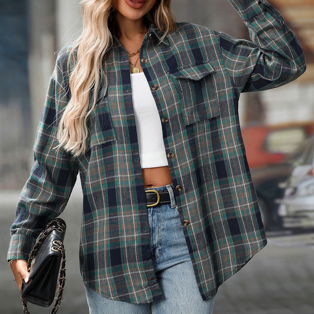 Casual Women Shirt Classic Outerwear Lapel Design Polyester Fabric Retro Look - Picture 21 of 62