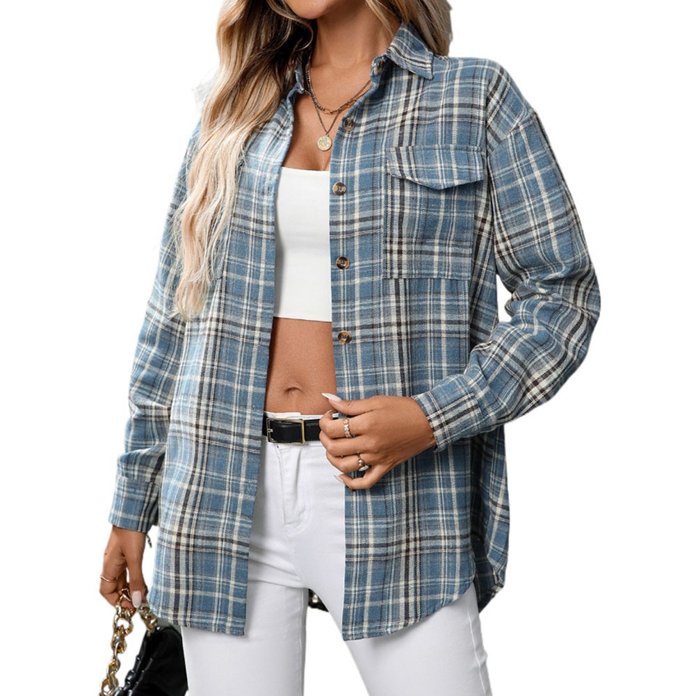 Casual Women Shirt Comfortable Fit Lapel Design Polyester Fabric Retro Look - Picture 155 of 176