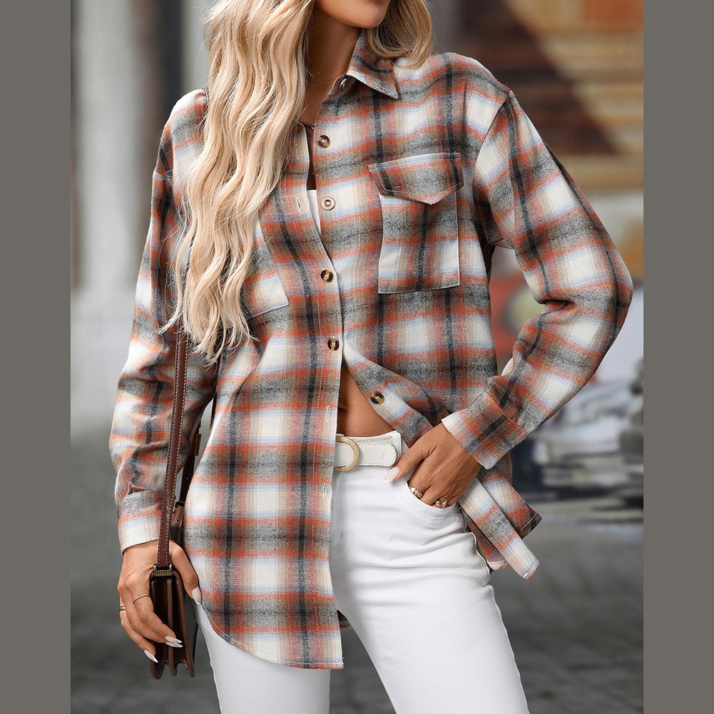 Casual Women Shirt Comfortable Fit Lapel Design Polyester Fabric Retro Look - Picture 129 of 176