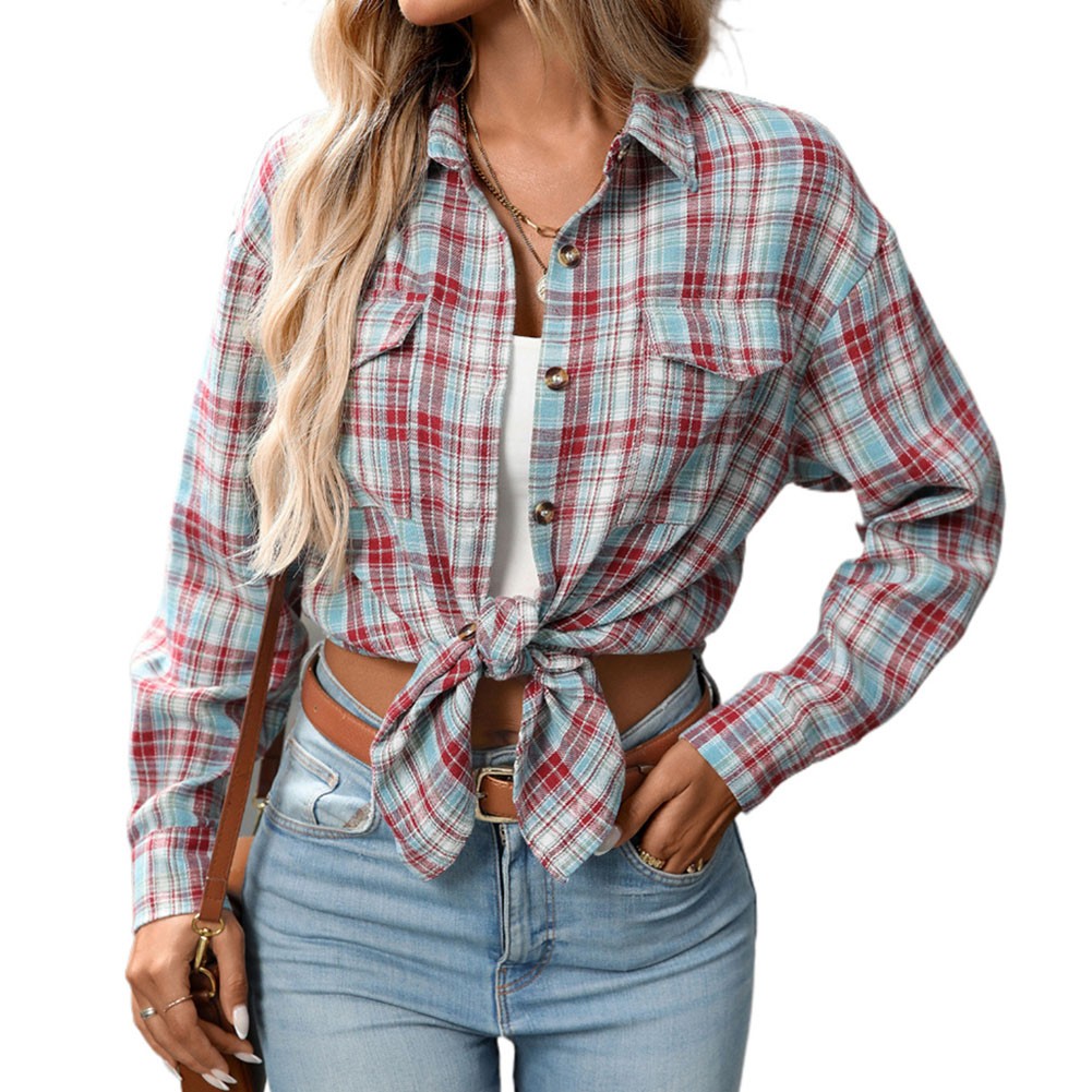 Casual Women Shirt Comfortable Fit Lapel Design Polyester Fabric Retro Look - Picture 49 of 176