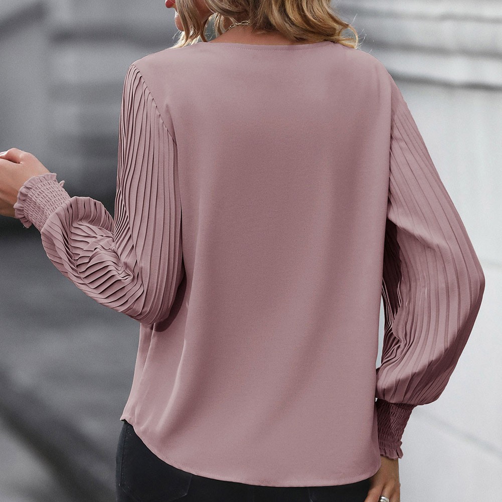 Pleated Sleeve Casual Shirt Breathable Fabric Fashionable Shirt Loose Fit Style - Picture 60 of 72