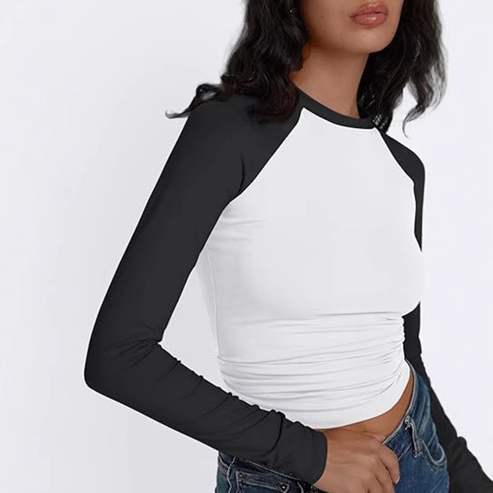Fashion Forward Womens Long Sleeve Tee with Color Block for All Occasions - Picture 21 of 23
