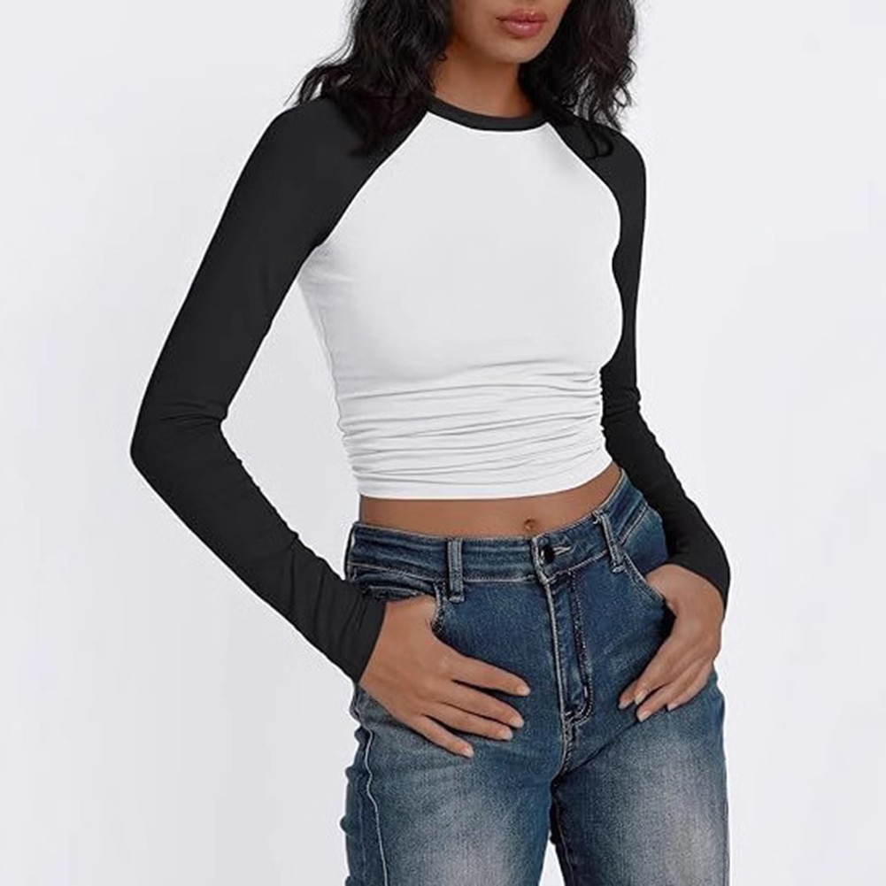 Fashion Forward Womens Long Sleeve Tee with Color Block for All Occasions - Picture 20 of 23