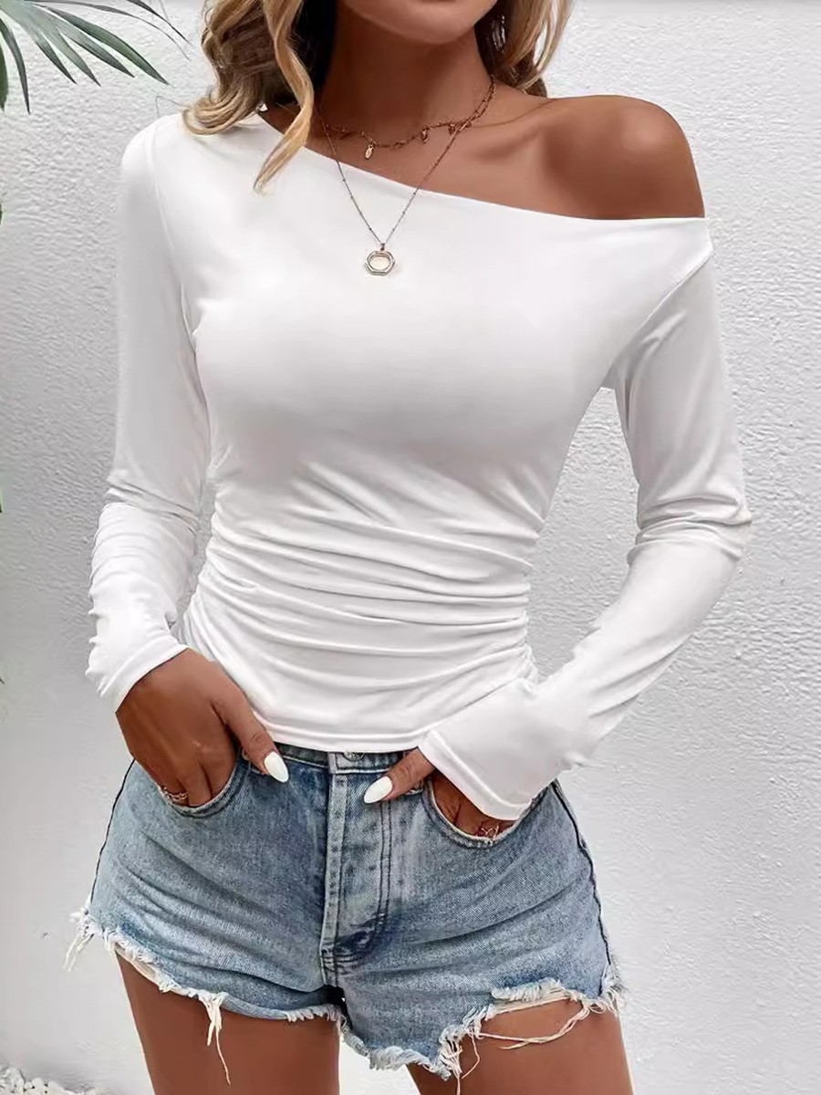 Cropped Length Top Sexy Long Sleeve Top Fashionable Crop Top Holiday Fashion Top - Picture 18 of 23