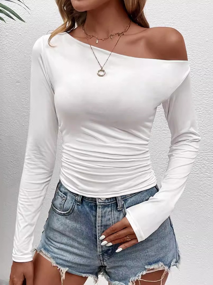 Cropped Length Top Sexy Long Sleeve Top Fashionable Crop Top Holiday Fashion Top - Picture 19 of 23