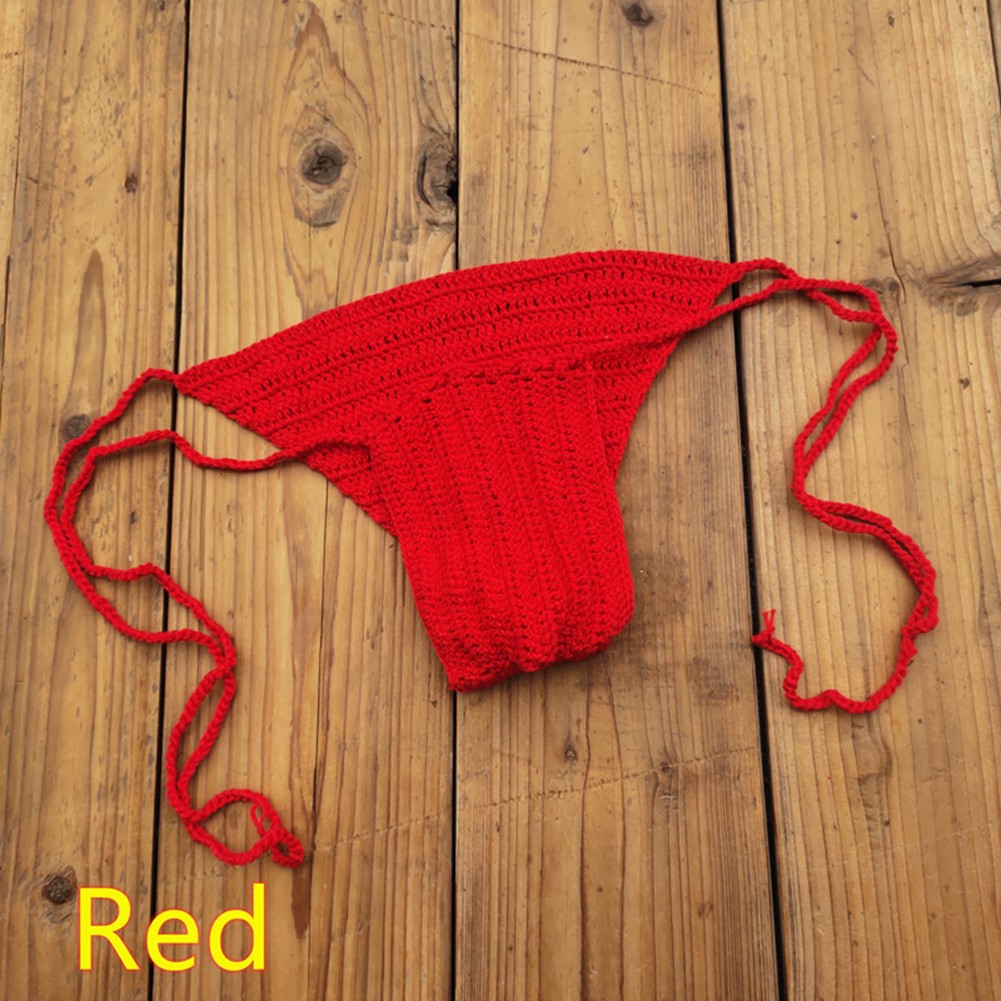 Stylischer Herren Low Rise Slip handgehäkelt zum Schwimmen und Sonnenbaden - Bild 13 von 32