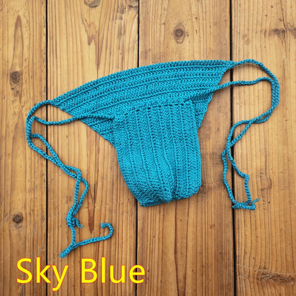 Stylischer Herren Low Rise Slip handgehäkelt zum Schwimmen und Sonnenbaden - Bild 23 von 32