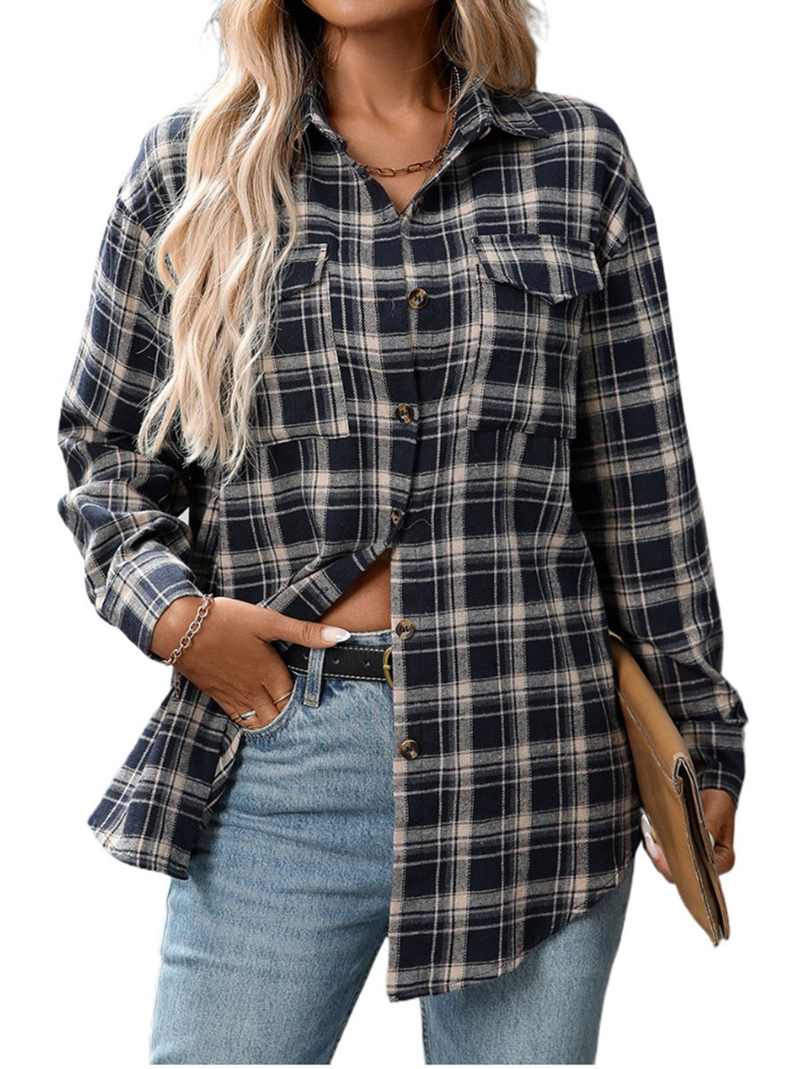 Casual Women Shirt Comfortable Fit Lapel Design Polyester Fabric Retro Look - Picture 84 of 176
