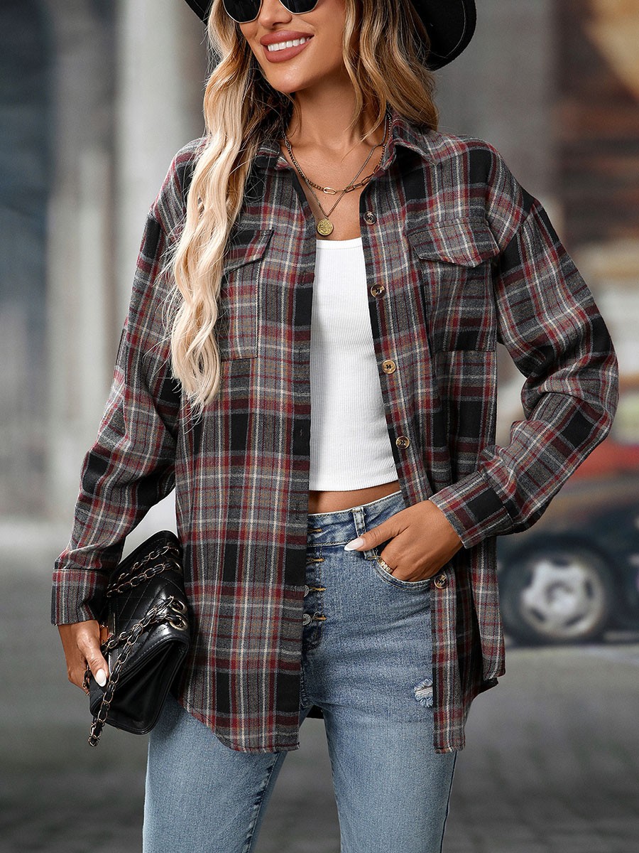 Casual Women Shirt Comfortable Fit Lapel Design Polyester Fabric Retro Look - Picture 146 of 176