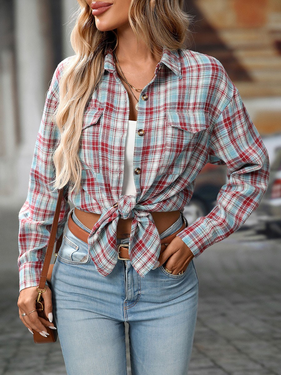 Casual Women Shirt Comfortable Fit Lapel Design Polyester Fabric Retro Look - Picture 53 of 176