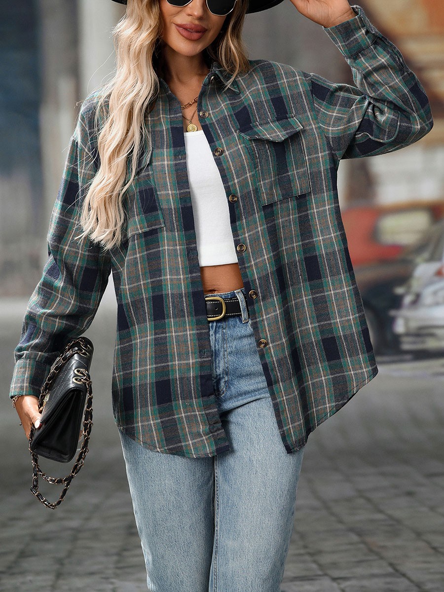 Casual Women Shirt Classic Outerwear Lapel Design Polyester Fabric Retro Look - Picture 16 of 62