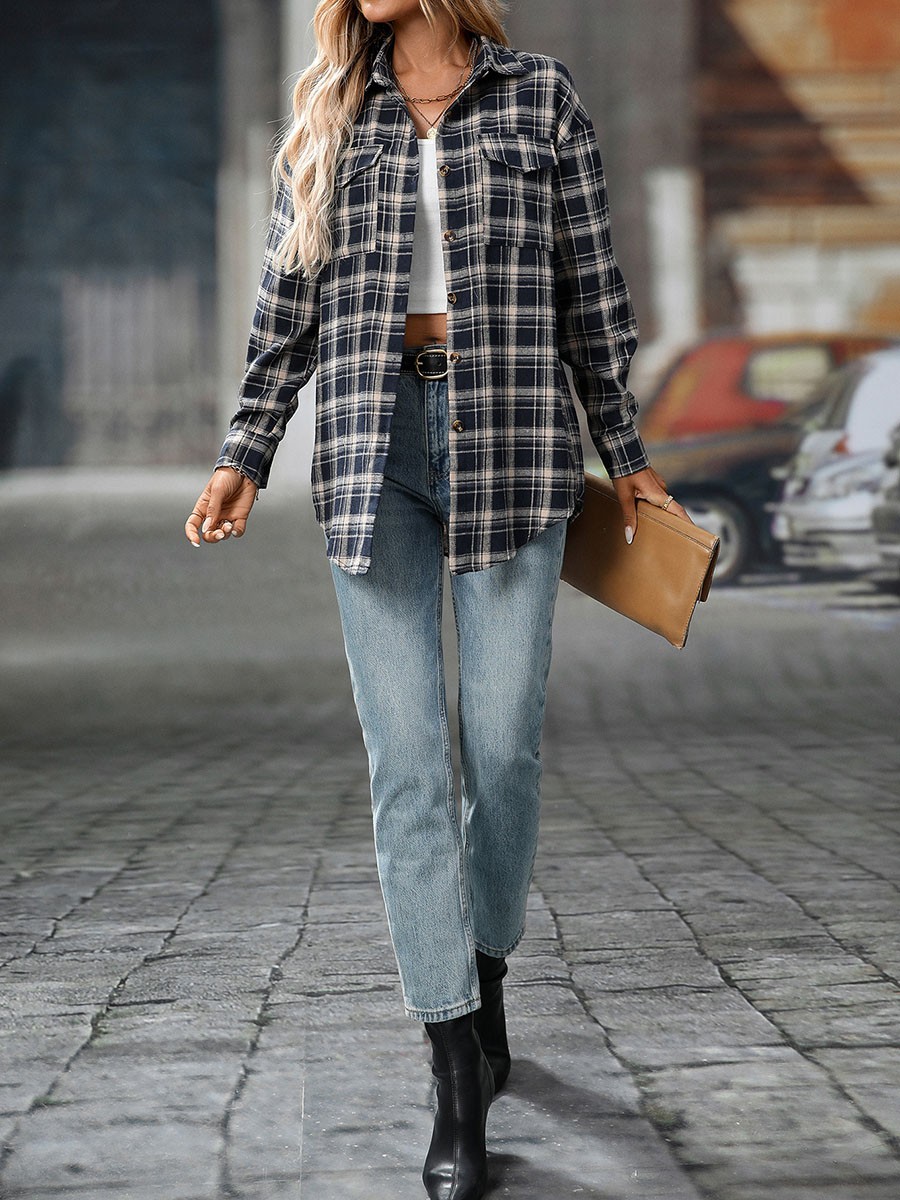 Casual Women Shirt Comfortable Fit Lapel Design Polyester Fabric Retro Look - Picture 85 of 176