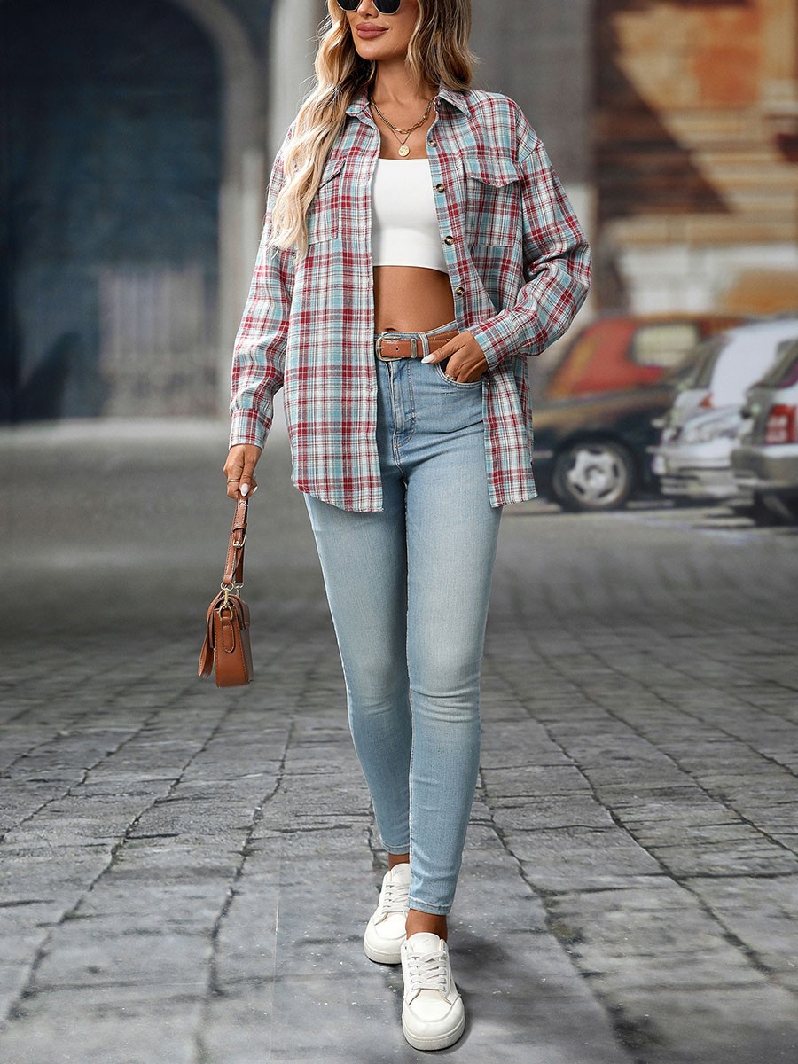 Casual Women Shirt Comfortable Fit Lapel Design Polyester Fabric Retro Look - Picture 52 of 176