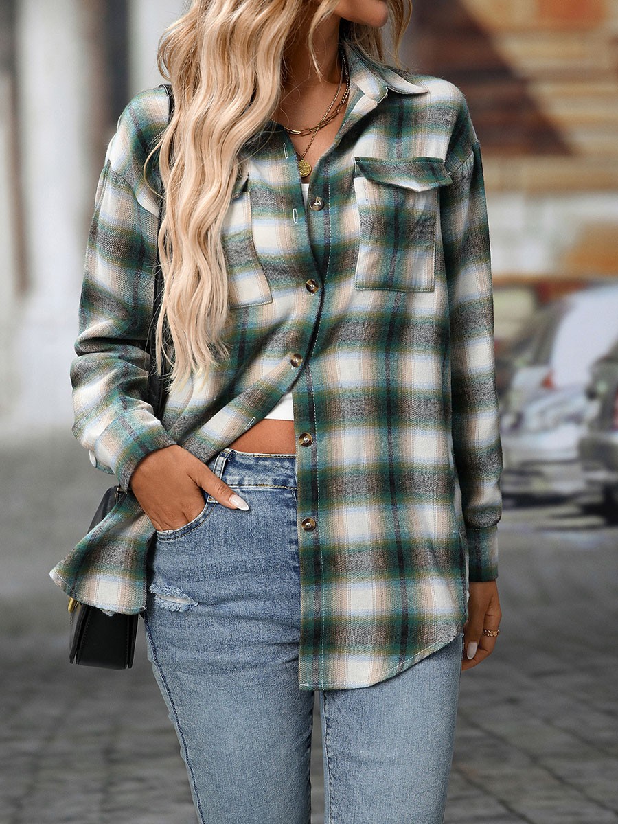 Casual Women Shirt Comfortable Fit Lapel Design Polyester Fabric Retro Look - Picture 108 of 176