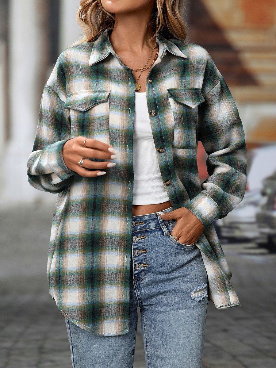 Casual Women Shirt Comfortable Fit Lapel Design Polyester Fabric Retro Look - Picture 111 of 176