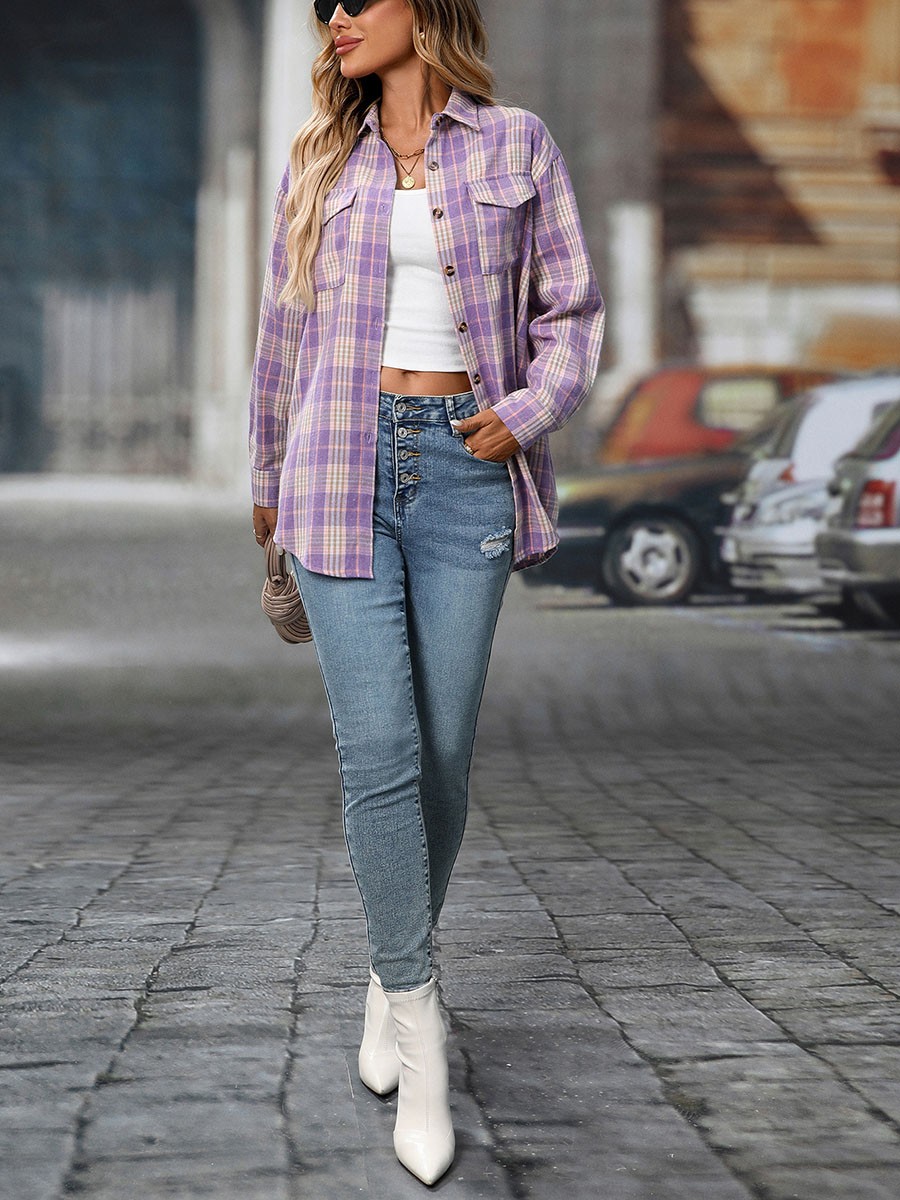 Casual Women Shirt Comfortable Fit Lapel Design Polyester Fabric Retro Look - Picture 61 of 176