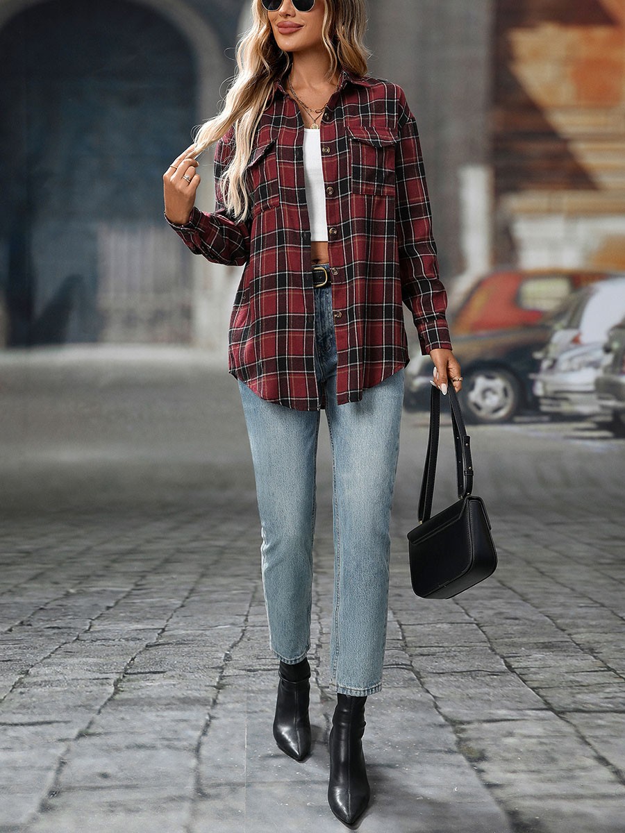 Casual Women Shirt Comfortable Fit Lapel Design Polyester Fabric Retro Look - Picture 39 of 176