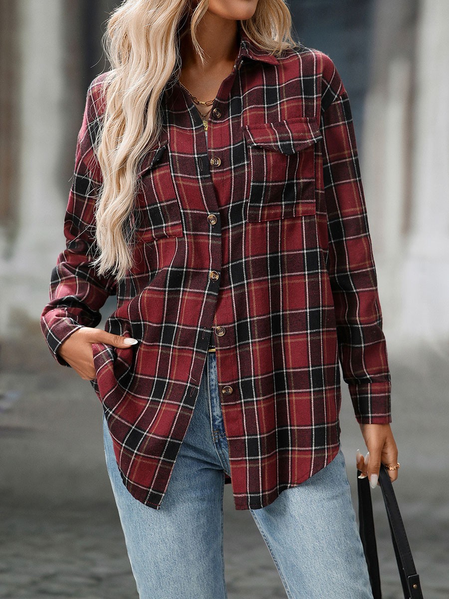 Casual Women Shirt Comfortable Fit Lapel Design Polyester Fabric Retro Look - Picture 42 of 176