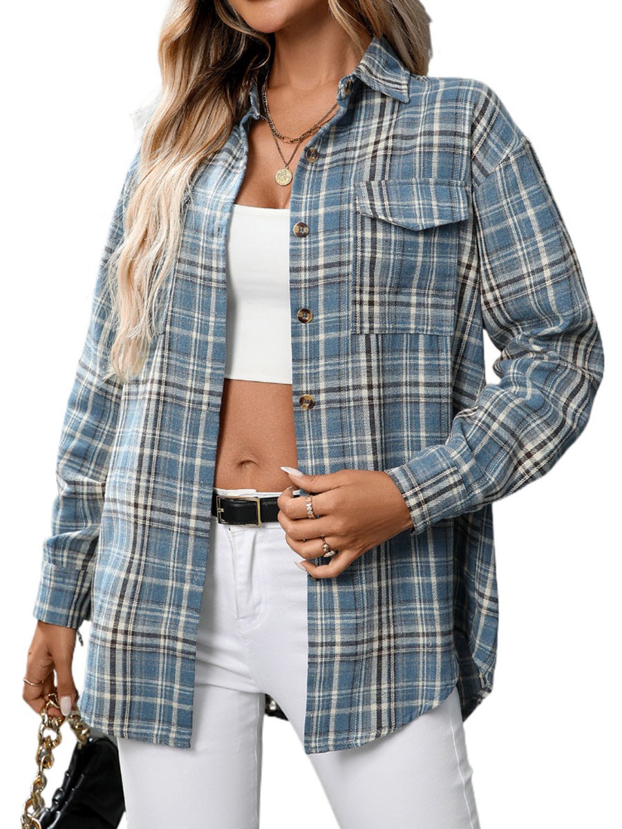 Casual Women Shirt Comfortable Fit Lapel Design Polyester Fabric Retro Look - Picture 159 of 176