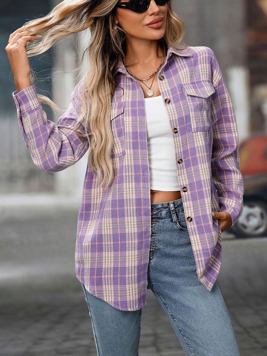 Casual Women Shirt Comfortable Fit Lapel Design Polyester Fabric Retro Look - Picture 64 of 176