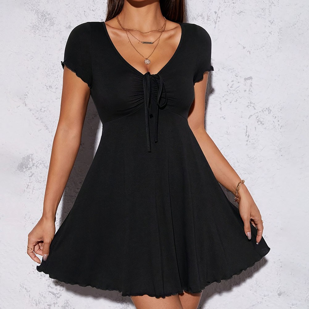 Comfortable Polyester V Neck Dress for Women Slim Fit for a Flattering Look - Picture 13 of 62