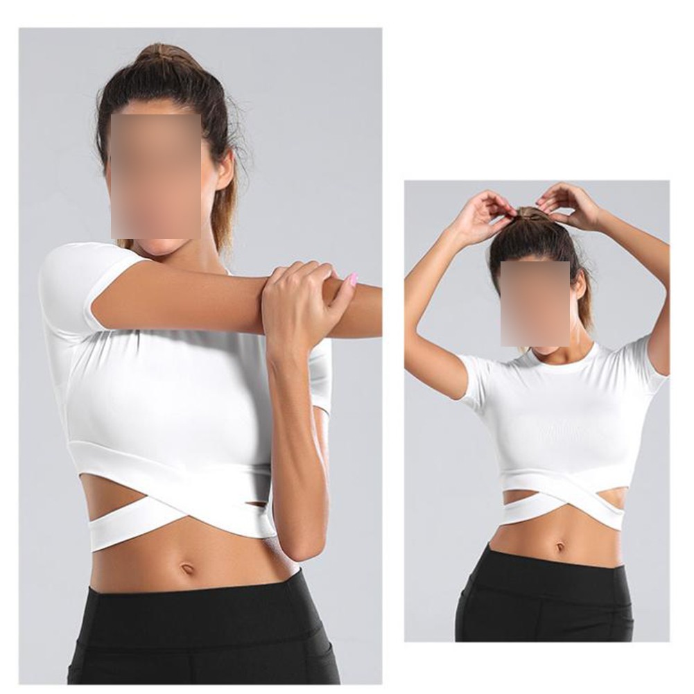 Light and Breezy Women's Cropped T Shirt with Crossover Hem for Summer - Picture 31 of 37