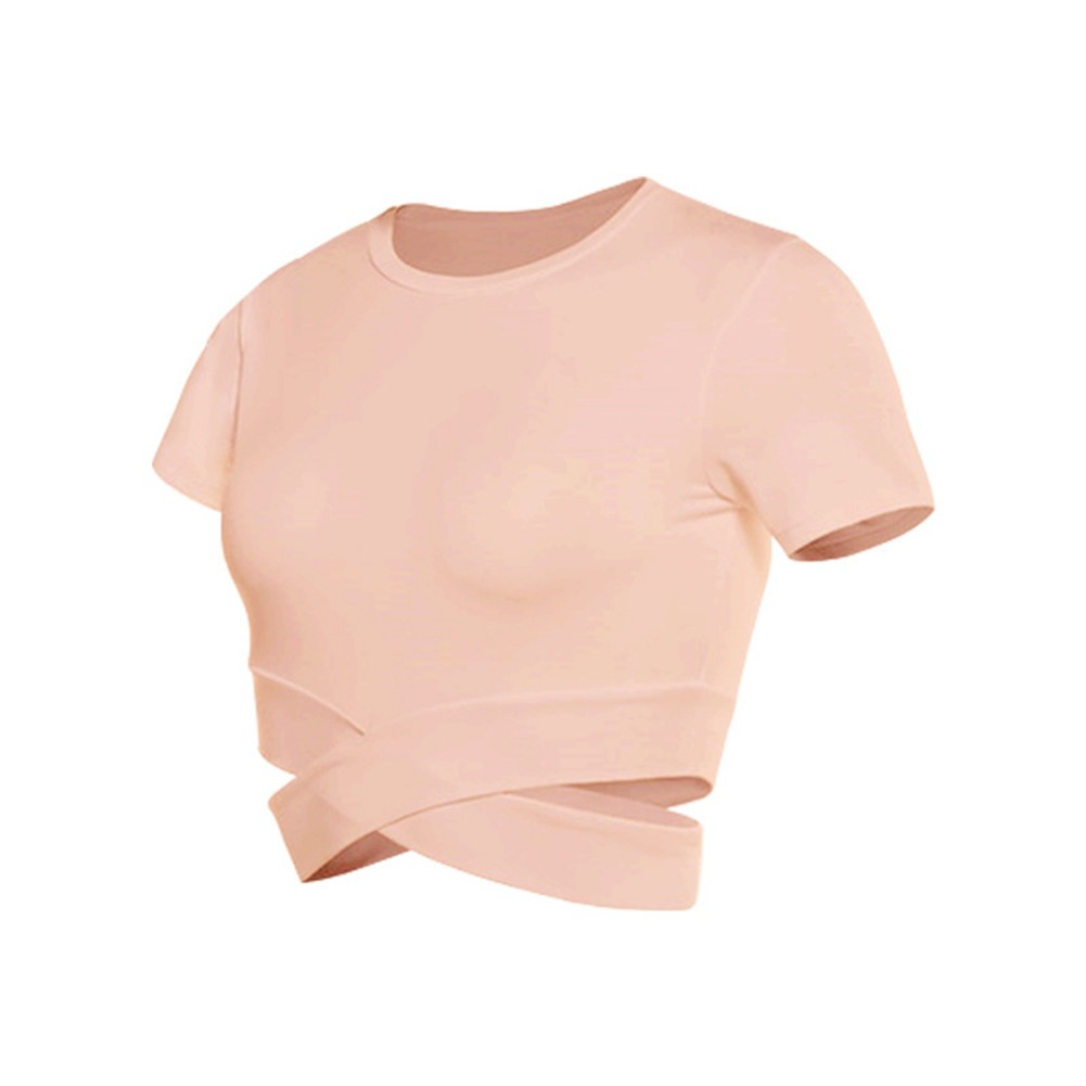 Light and Breezy Women's Cropped T Shirt with Crossover Hem for Summer - Picture 32 of 37