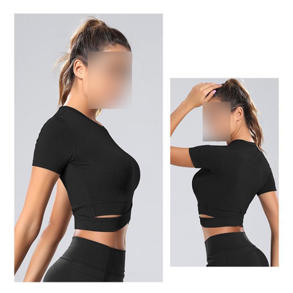 Light and Breezy Women's Cropped T Shirt with Crossover Hem for Summer - Picture 23 of 37