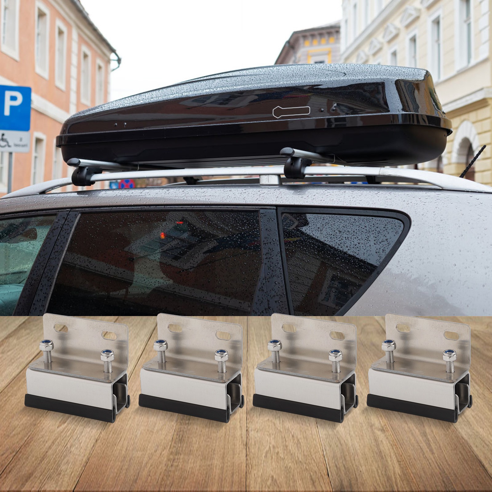 Rooftop Cargo Security Bracket Set for RVs Stainless Steel Construction
