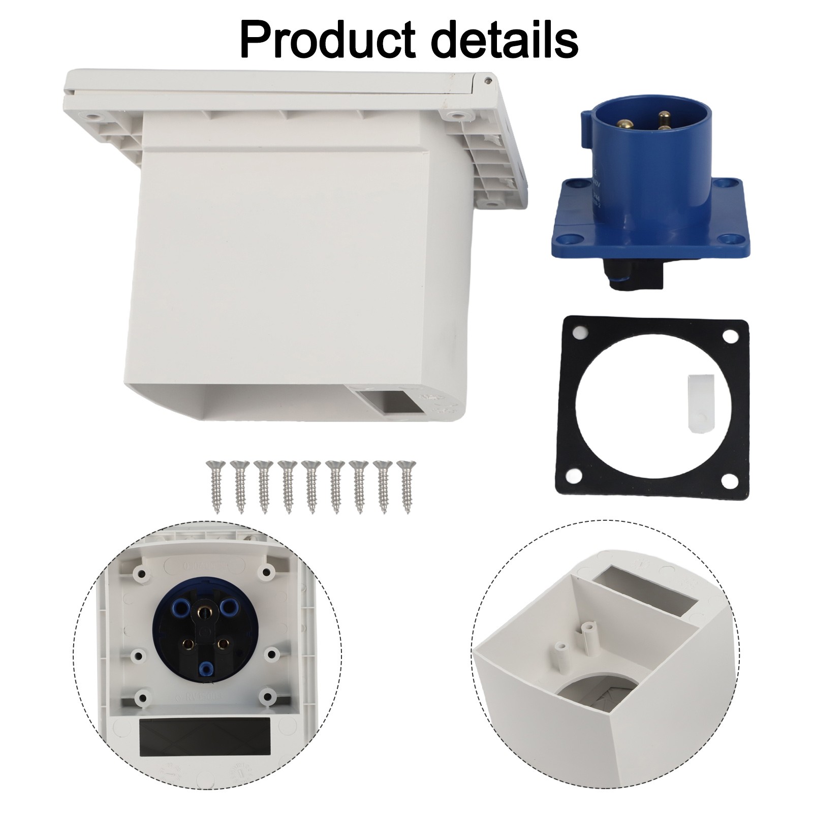 External 16A Waterproof Socket for RV and Camper Power Input 220V 250V