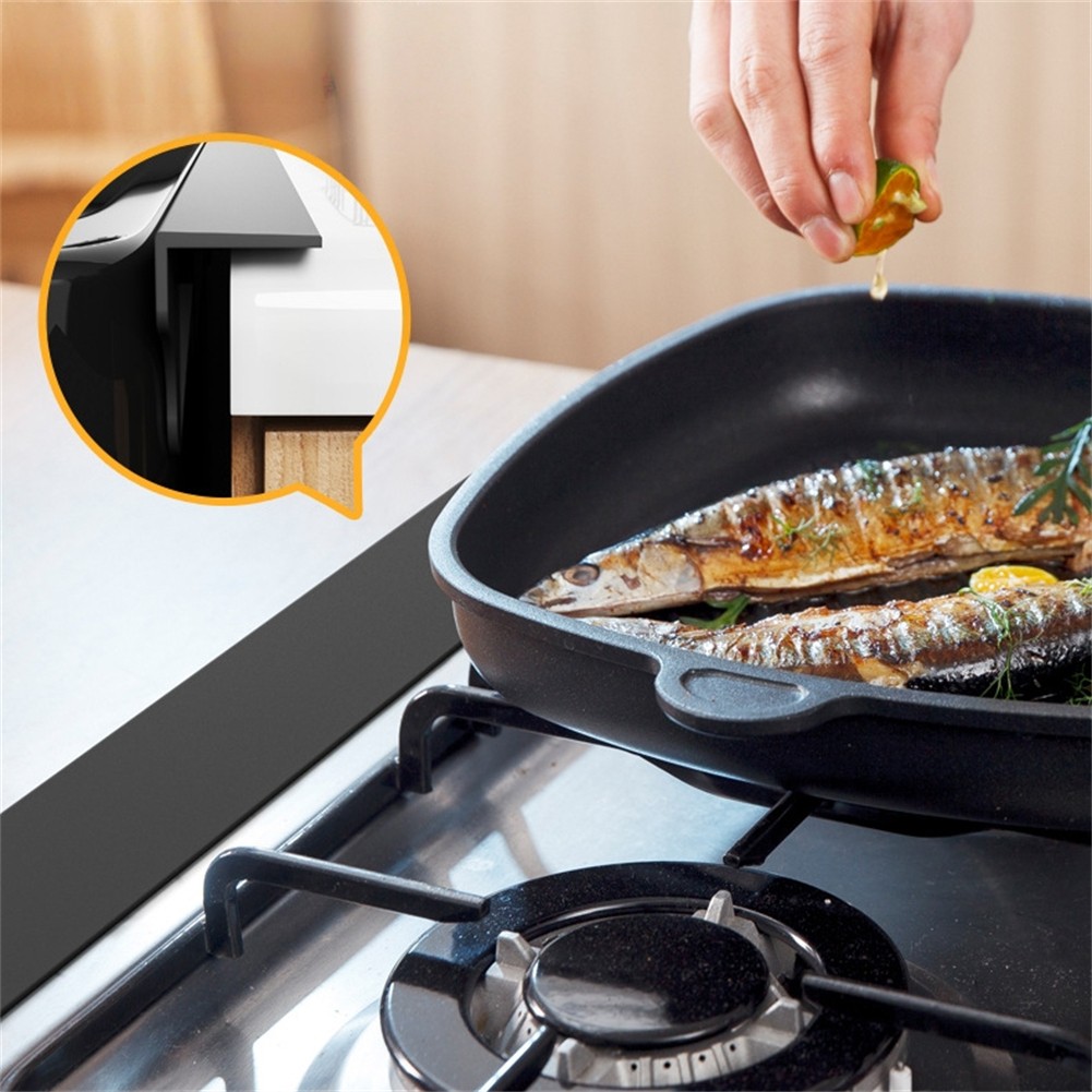 Silicone Stove Gap Covers 4 Pcs Flexible and Adjustable for Kitchen Use