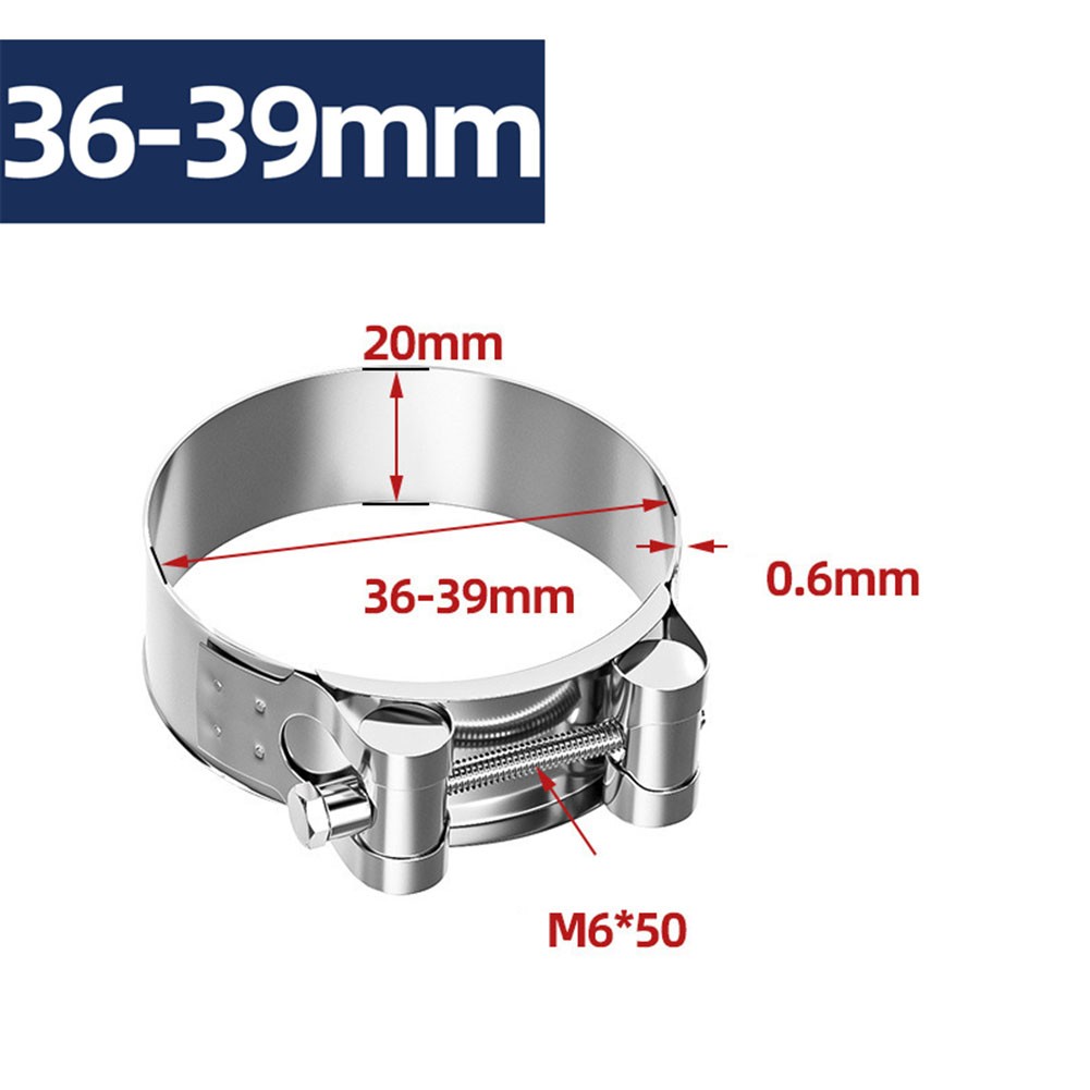 304 Hose Clamp Fuel Line Clamp Automotive Applications Stable Fastening Effect - Picture 20 of 26