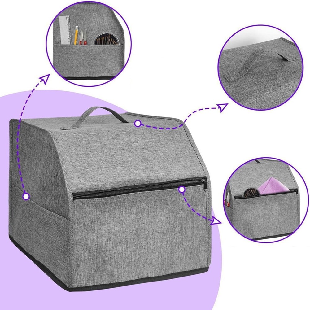 Overlock Sewing Machine Cover for Dust Protection with Storage Features - Picture 15 of 22