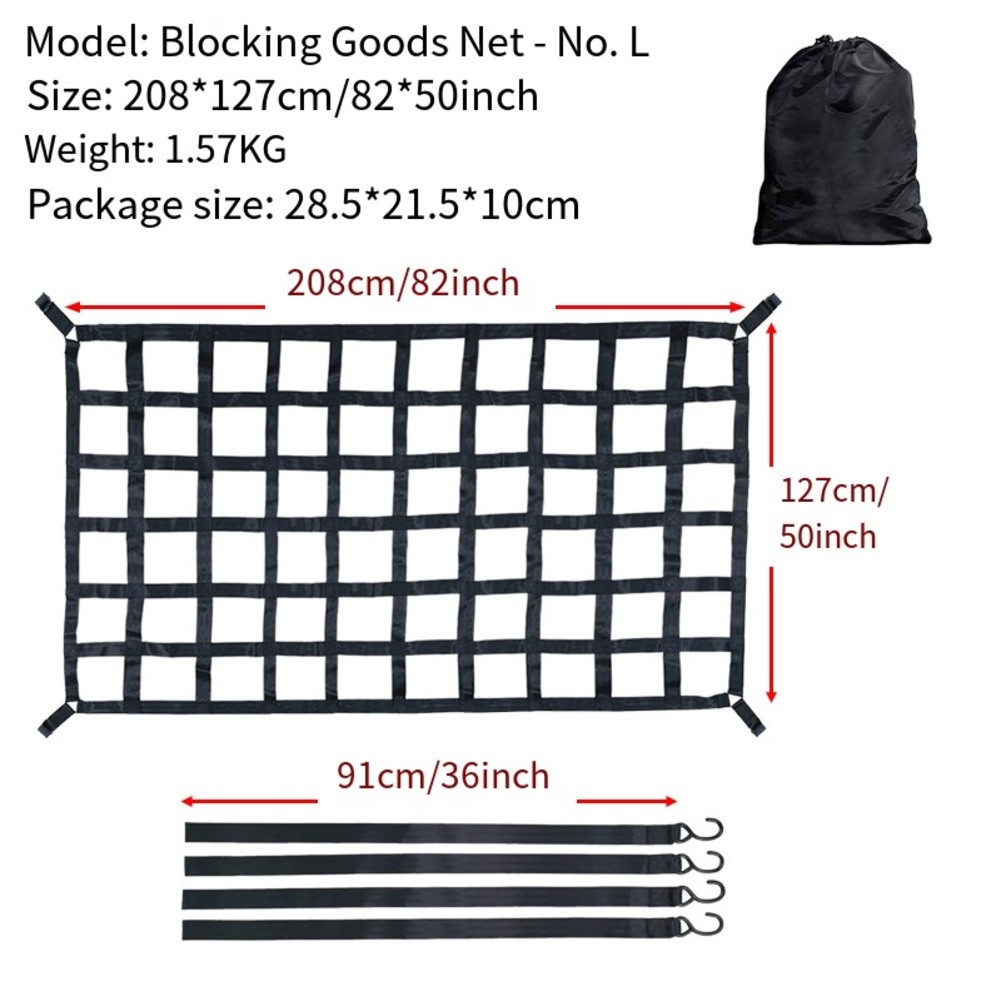 Strong Cargo Net with Adjustable Hooks for Truck Bed and Roof Rack Use - Picture 18 of 18