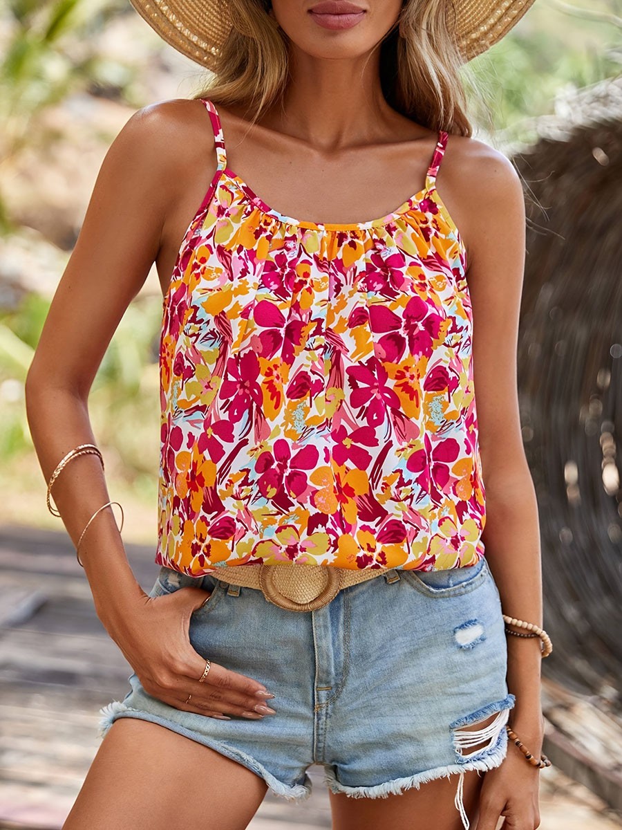 Breathable Floral Print Halter Top for For women Perfect for Every Day - Picture 18 of 55