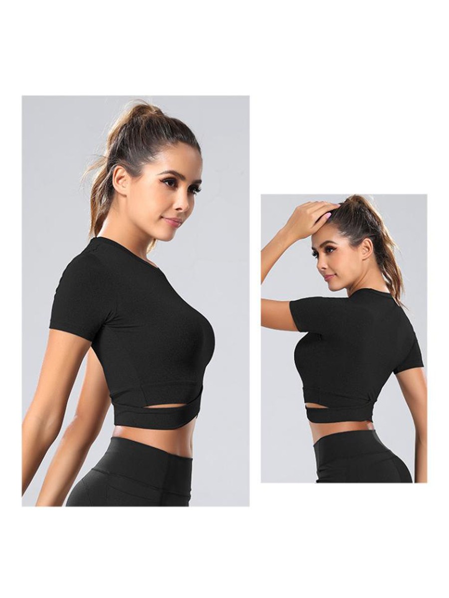 Light and Breezy Women's Cropped T Shirt with Crossover Hem for Summer - Picture 21 of 37