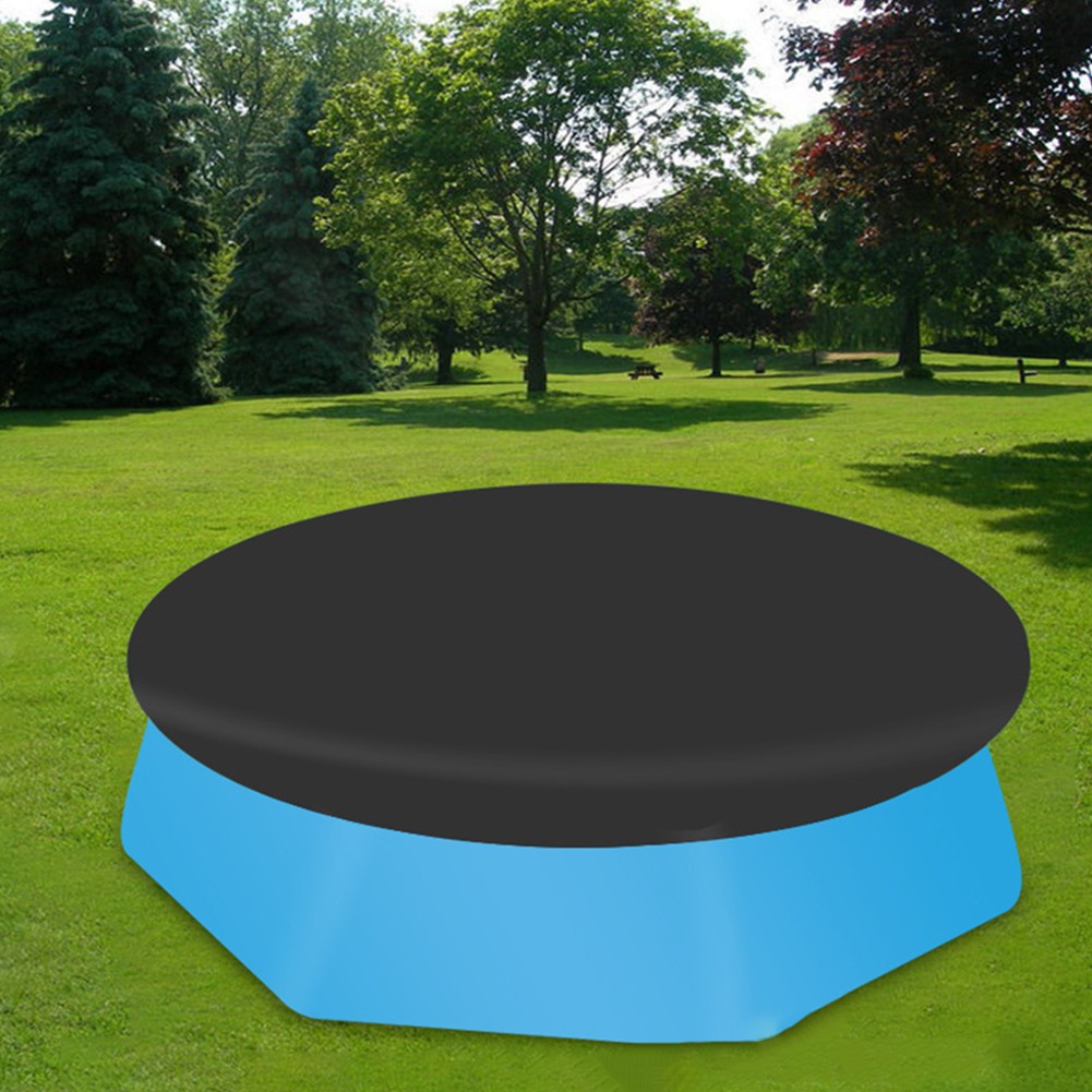 Round Cover for Inflatable Pool Above Ground with Drain Holes and Tight Rope