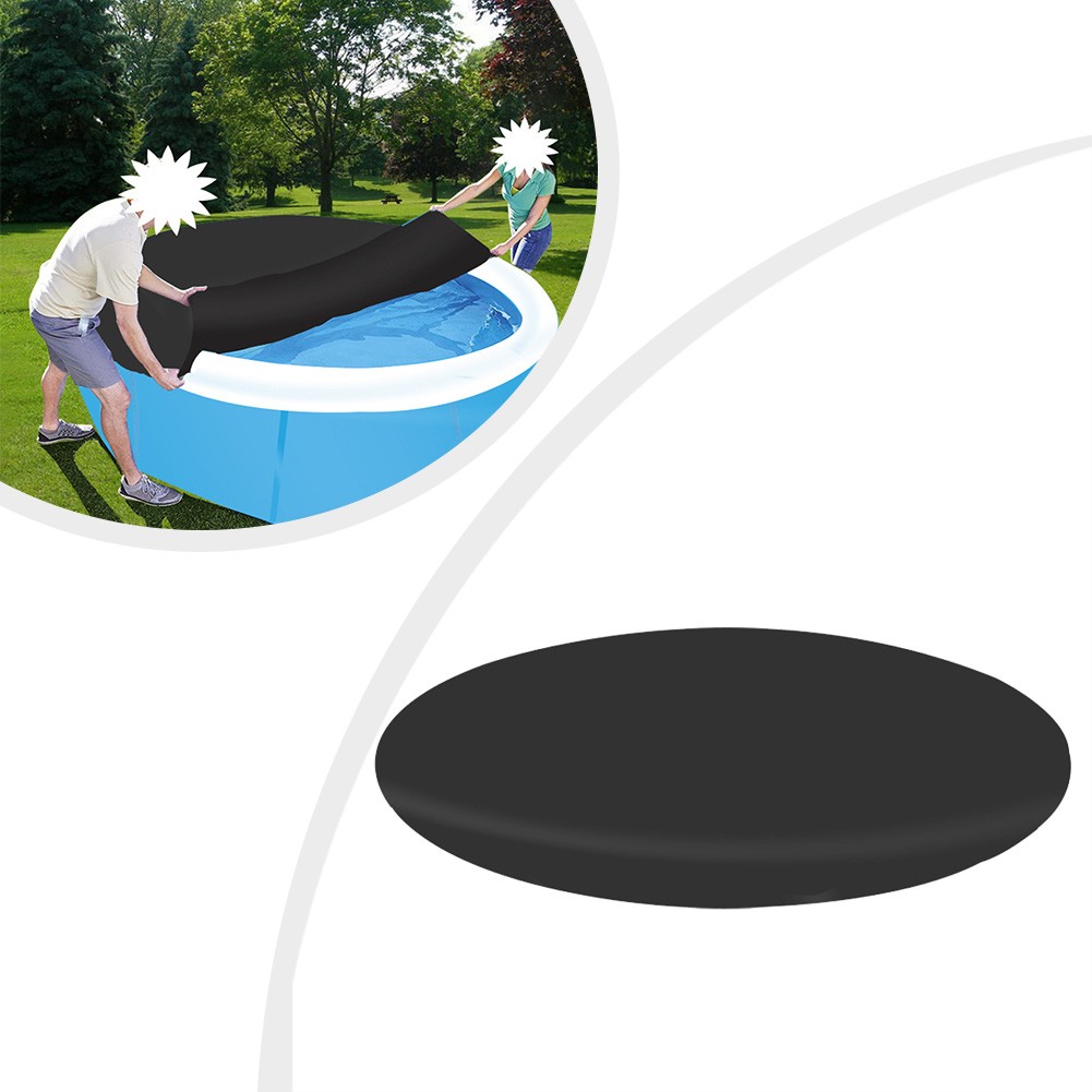 Round Cover for Inflatable Pool Above Ground with Drain Holes and Tight Rope