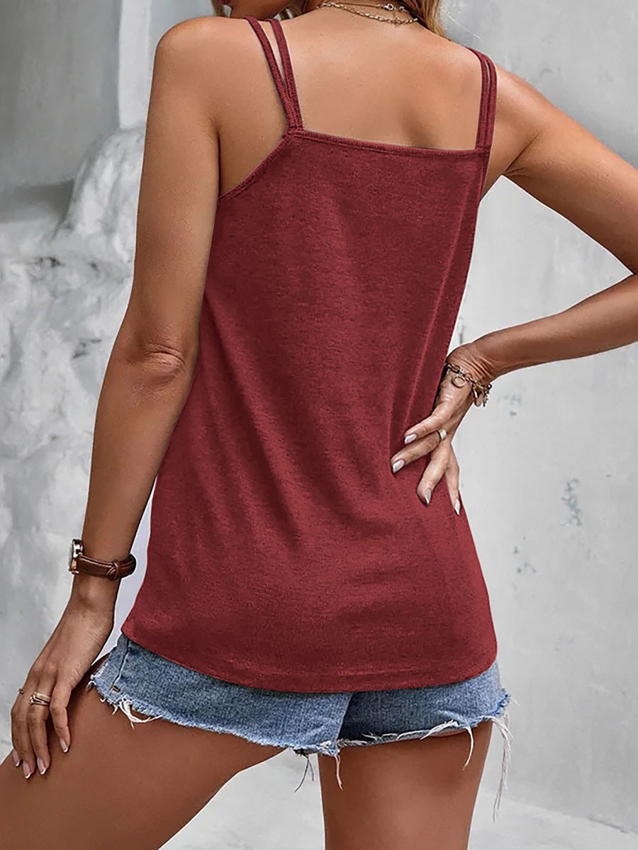 Lightweight women's vest top with solid color design breathable fabric - Picture 44 of 96