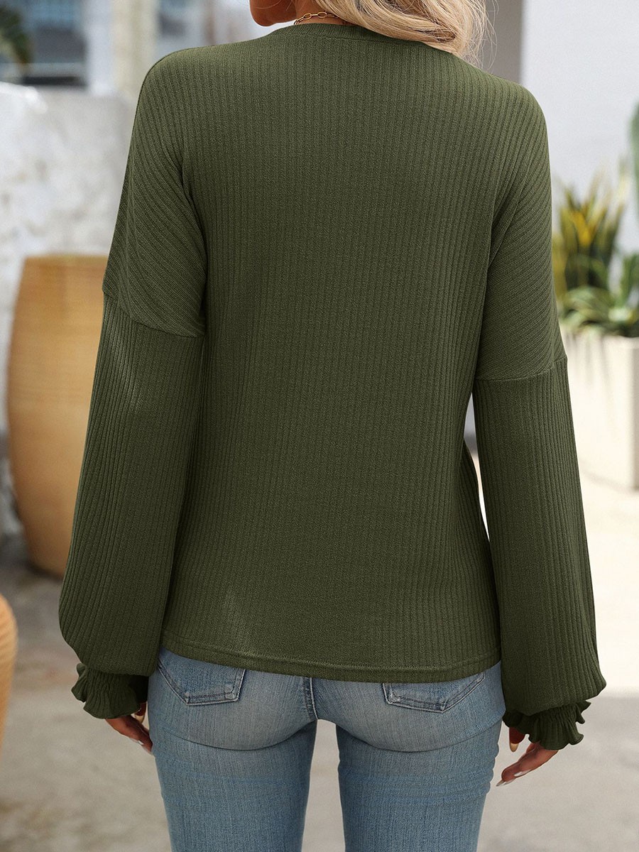 Women's Casual Striped Long Sleeve Knitted T Shirt for Spring and Summer - Picture 72 of 76