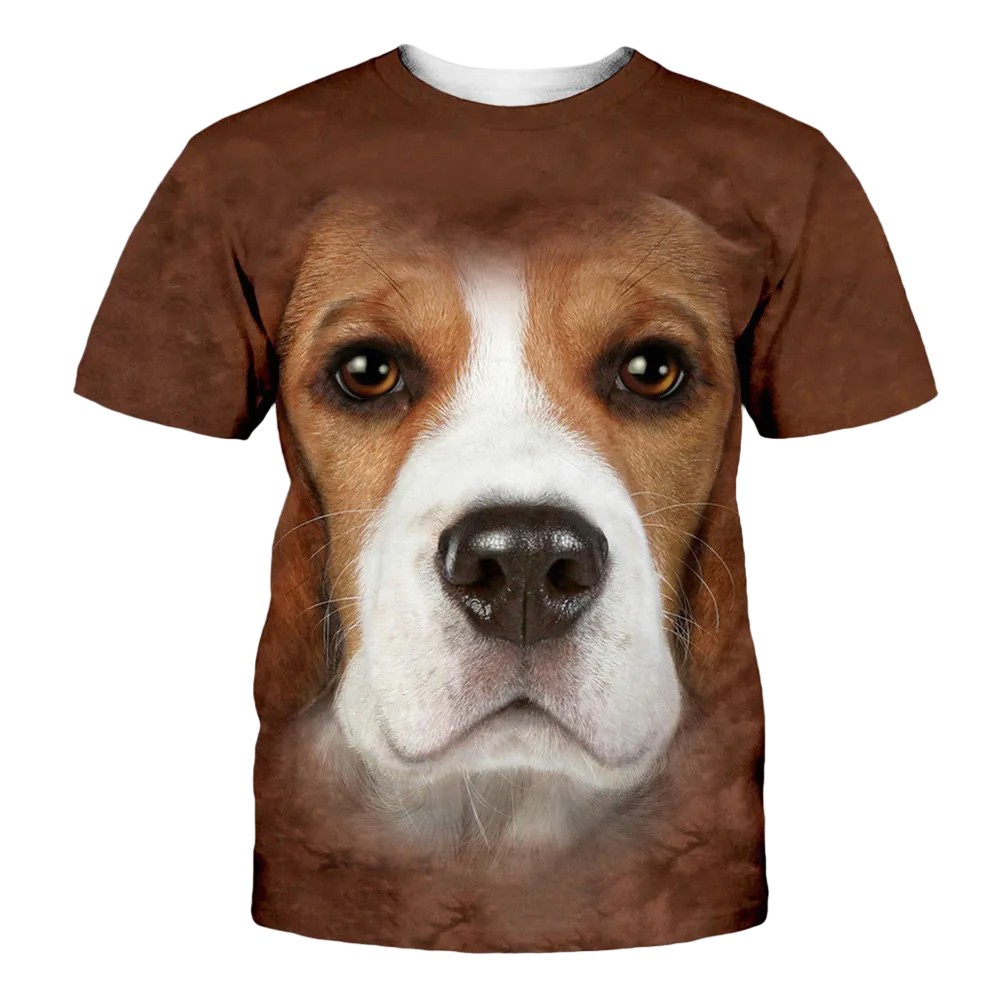 Men Loose Fit Casual Tshirt with Dog Pattern Short Sleeve O Neck Street Wear - Picture 11 of 16